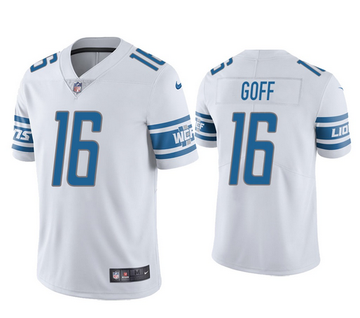 Men's Detroit Lions #16 Jared Goff 2021 White NFL Vapor Untouchable Limited Stitched Jersey